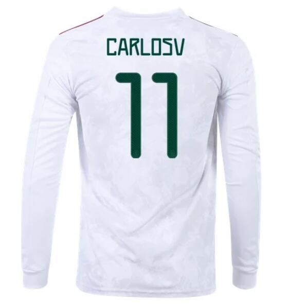 2020 Mexico Away Long Sleeve Soccer Jersey Shirt #11 CARLOS VELA